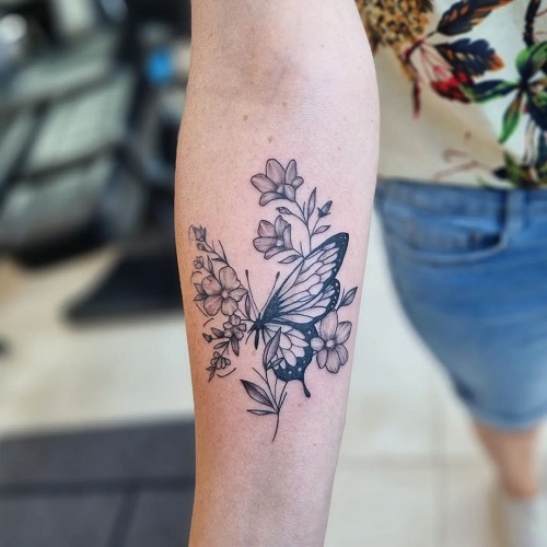 Butterfly Flower Tattoo 14