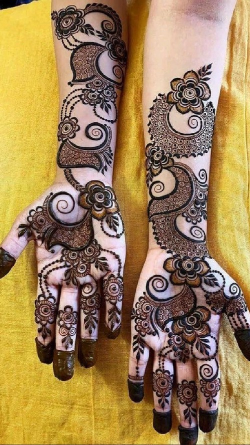50 Flower Mehndi Designs for Diwali 19