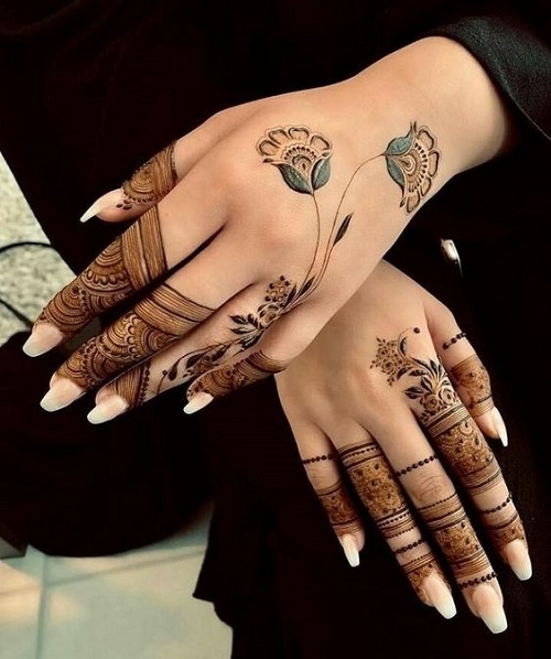 50 Flower Mehndi Designs for Diwali 17